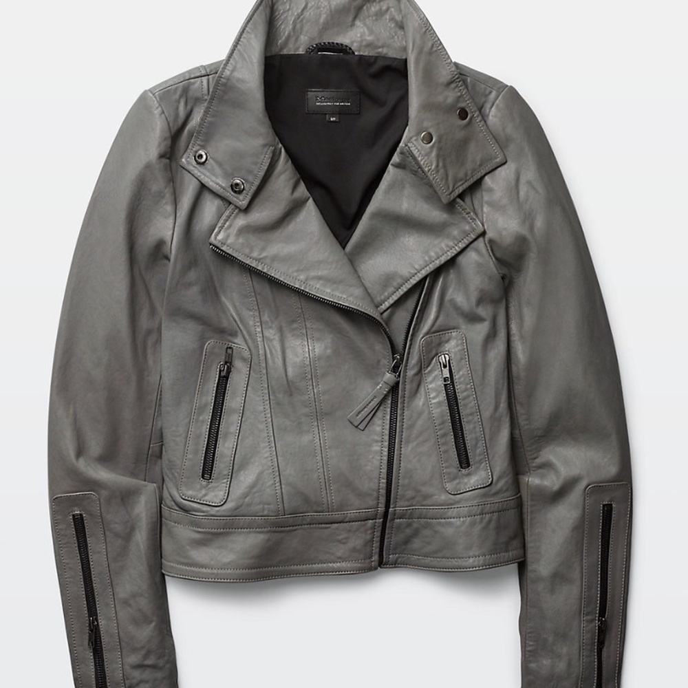 Mackage Kenya Lambskin Jacket in Ash, Size Large